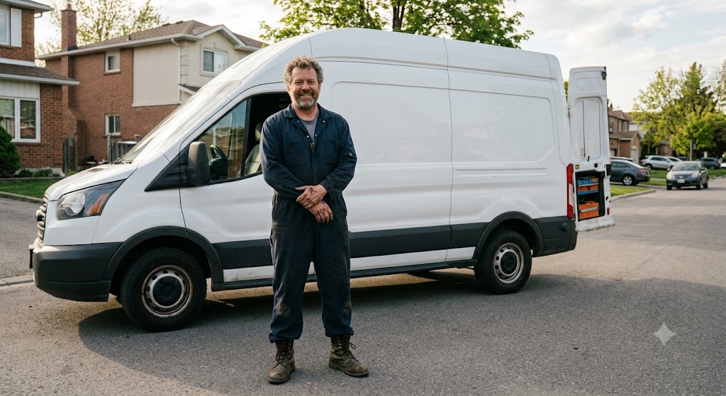 E&J mechanic with the mobile service van
